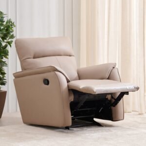 Halley Faux Leather 1-Seater Rocking Recliner - Beige
