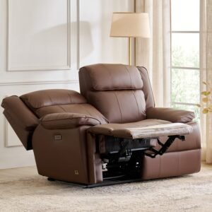 Torino Faux Leather 2-seater electric recliner - Brown