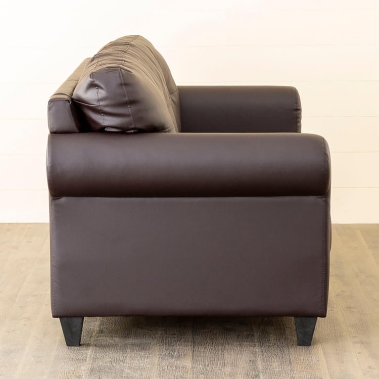 Helios Roslyn Nxt Faux Leather 3-Seater Sofa - Brown