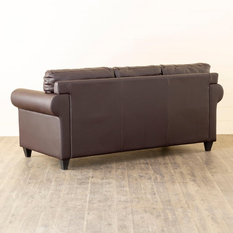 Helios Roslyn Nxt Faux Leather 3-Seater Sofa - Brown
