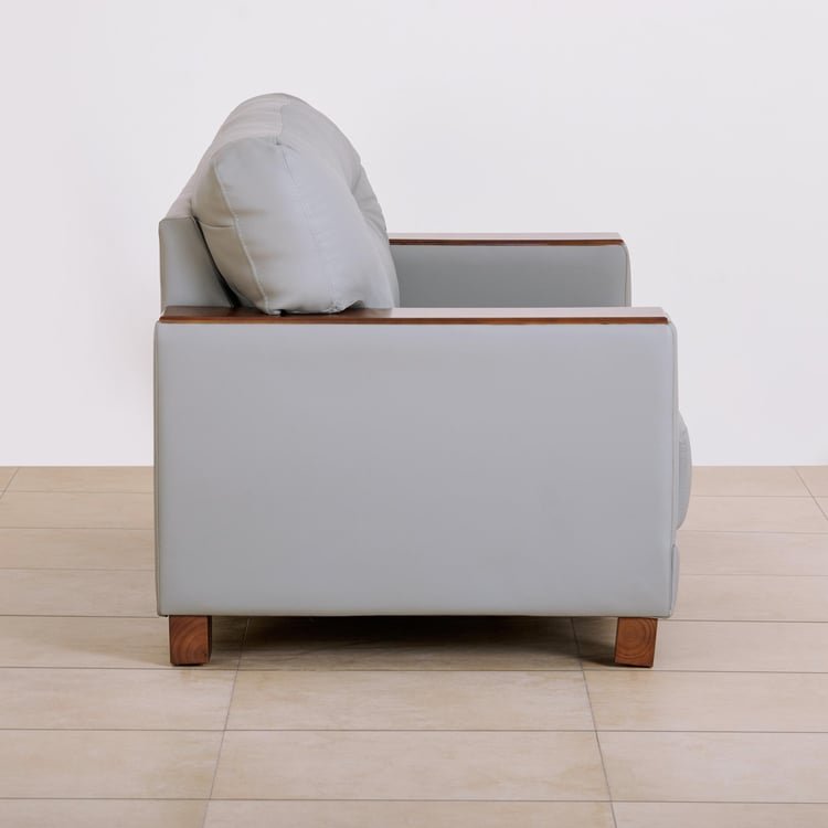 Walter Half Leather 3-Seater Sofa - Grey