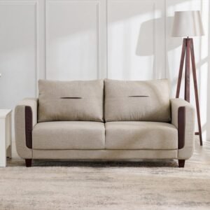 Berry Fabric 3-Seater Sofa - Beige