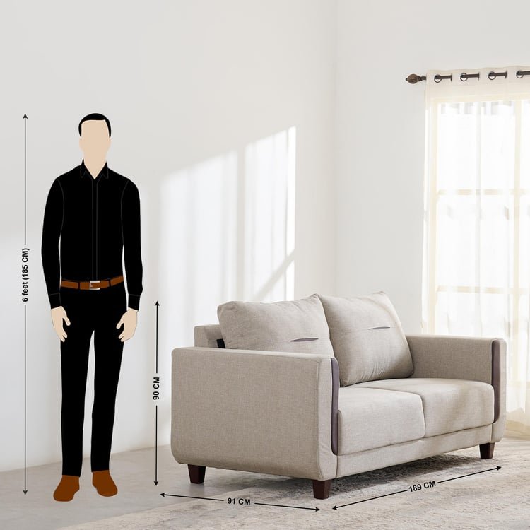 Berry Fabric 3-Seater Sofa - Beige - Image 4