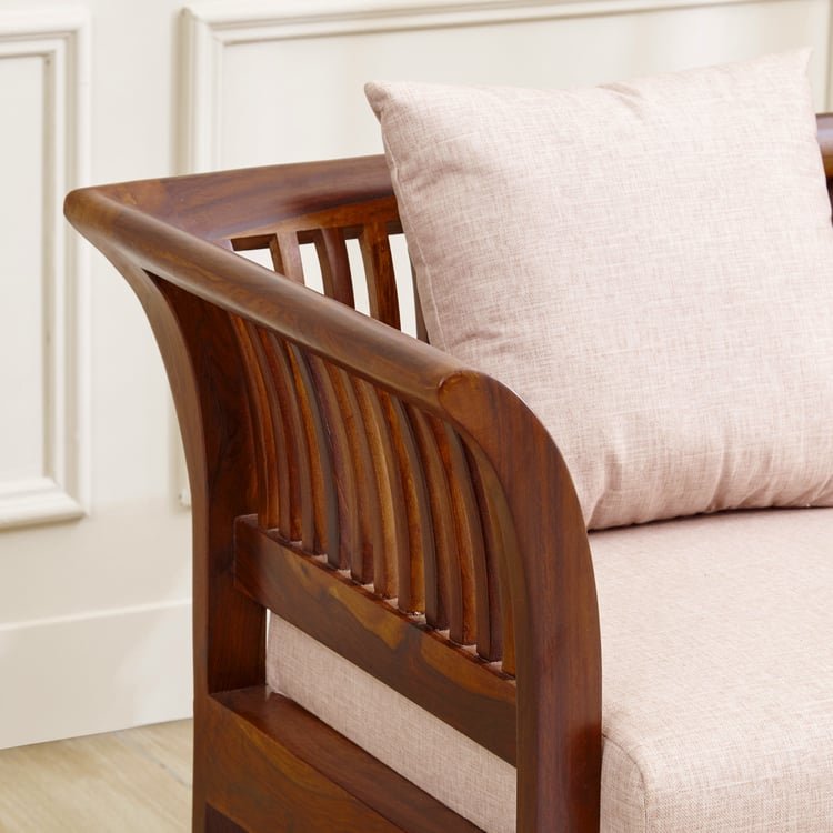 Helios Nashville Fabric 2-Seater Sofa with Cushions - Honey