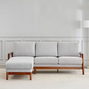 Mayfair Fabric 2-Seater Sofa with Left Lounge - Grey