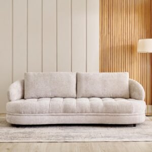 Alexa Fabric 3-Seater Sofa cum Lounger - Beige