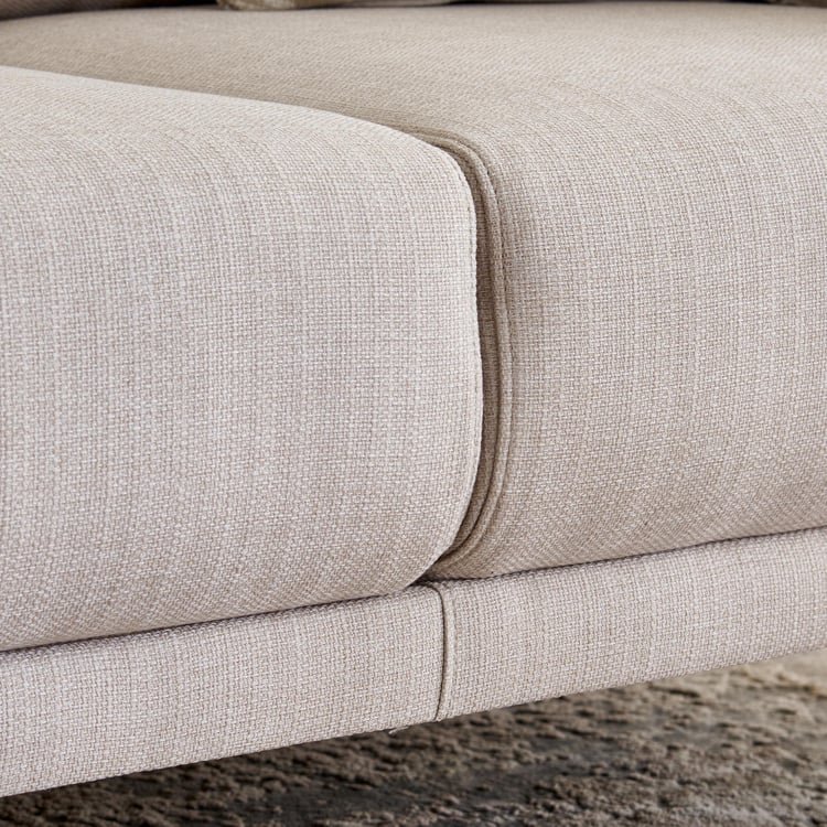 Halifax Fabric 2-Seater Sofa with Cushions - Beige
