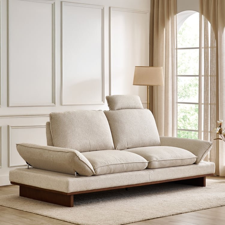 Clair Fabric 3-Seater Sofa with Motion Backrest - Beige