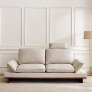 Clair Fabric 3-Seater Sofa with Motion Backrest - Beige