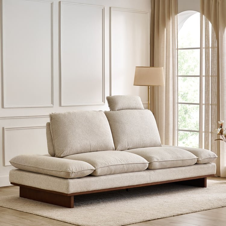Clair Fabric 3-Seater Sofa with Motion Backrest - Beige