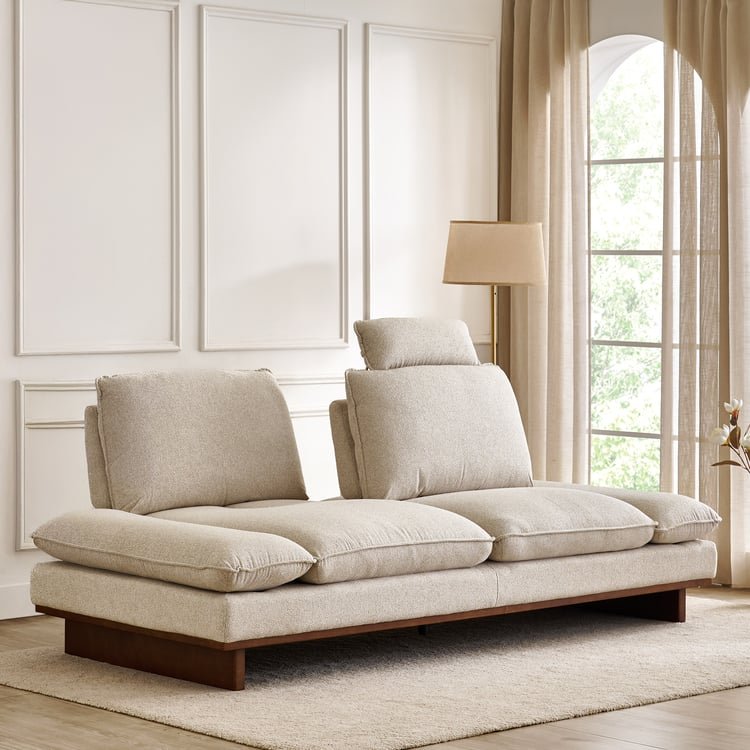 Clair Fabric 3-Seater Sofa with Motion Backrest - Beige