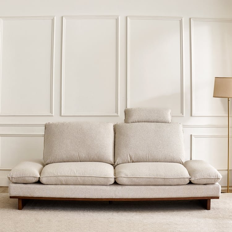 Clair Fabric 3-Seater Sofa with Motion Backrest - Beige