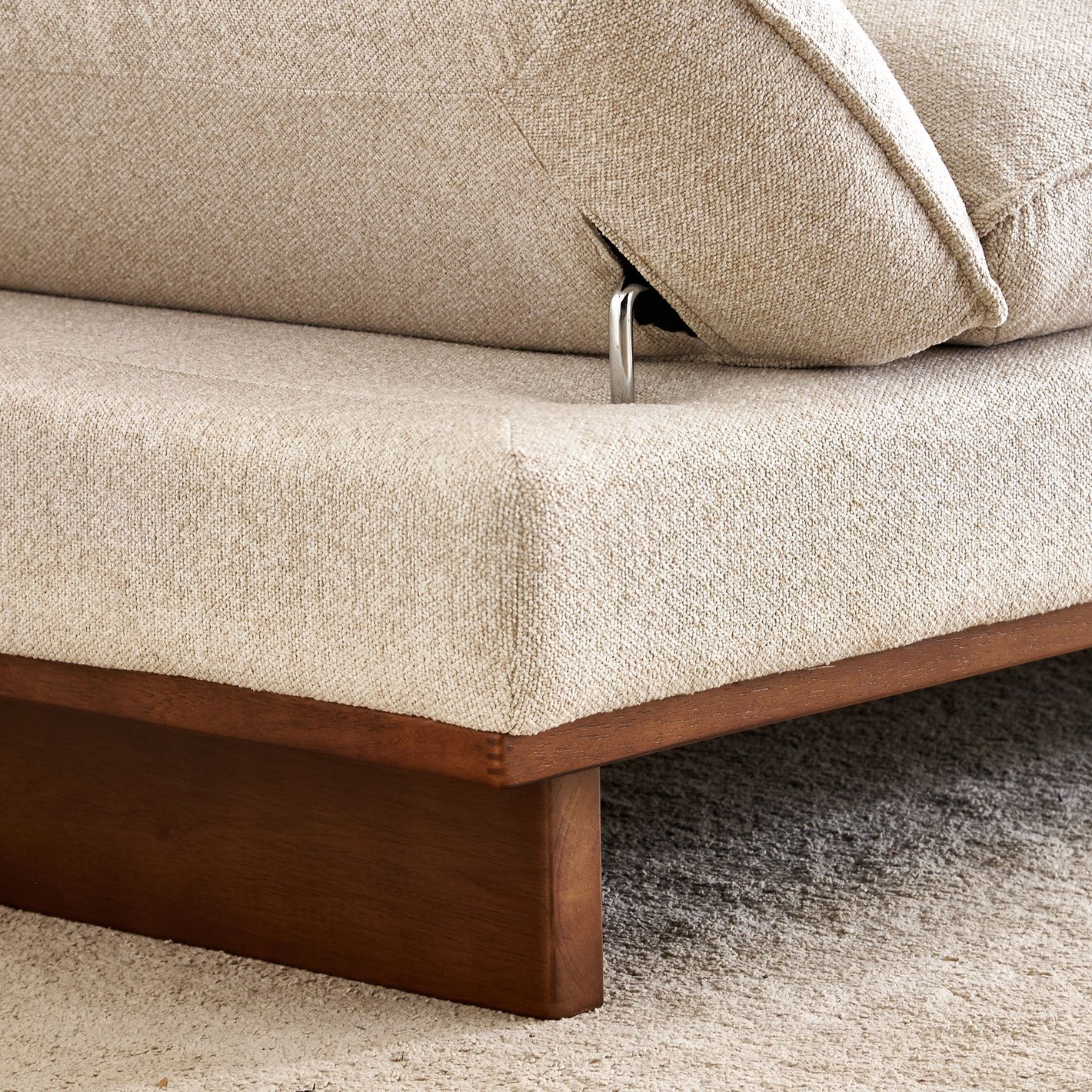 Clair Fabric 3-Seater Sofa with Motion Backrest - Beige