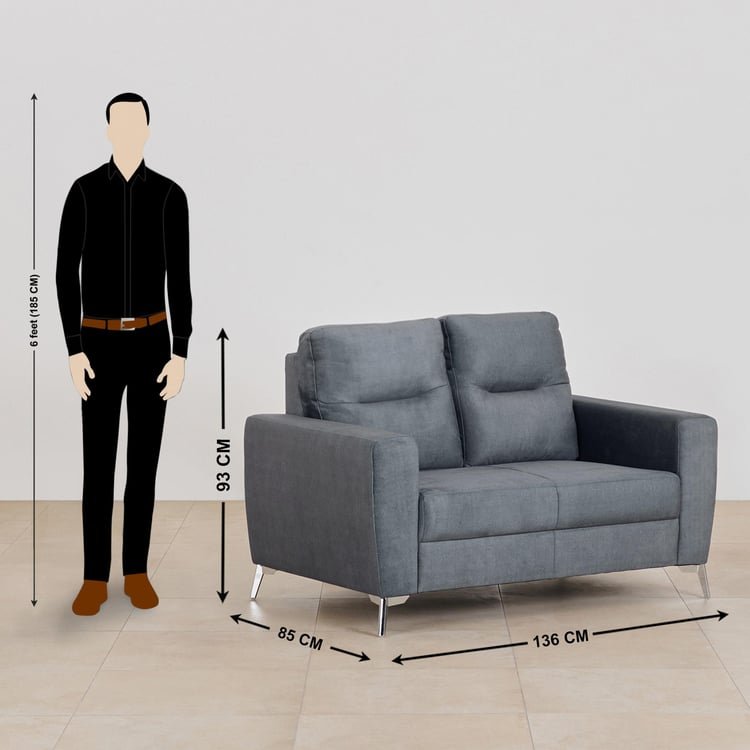 Helios Vive Fabric 2-Seater Sofa - Grey