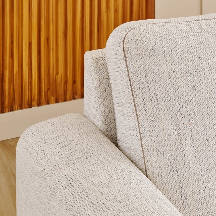 Quebec Fabric 3-Seater Sofa with Left Chaise - Beige - Image 6