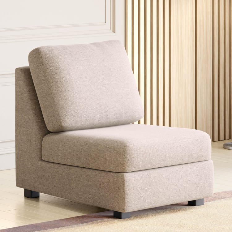 Wells Fabric 1-Seater Armless Sofa - Beige
