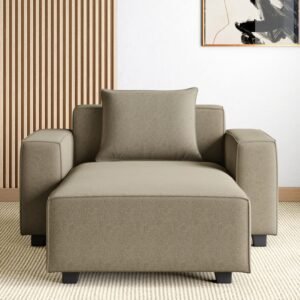 1-Seater Sofa Helios Brigade Fabric Lounge with Cushion