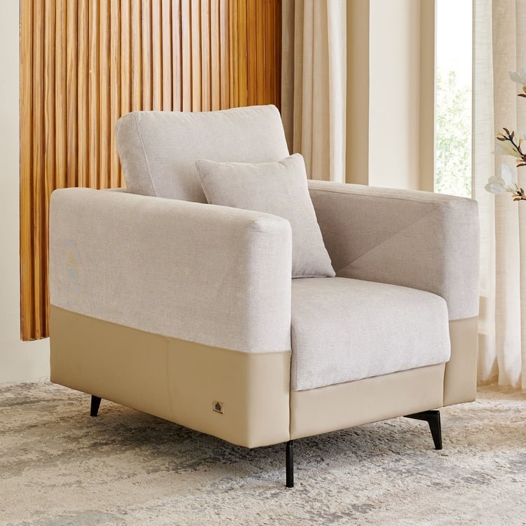 Andes NXT Fabric 1-Seater Sofa with Cushion - Beige