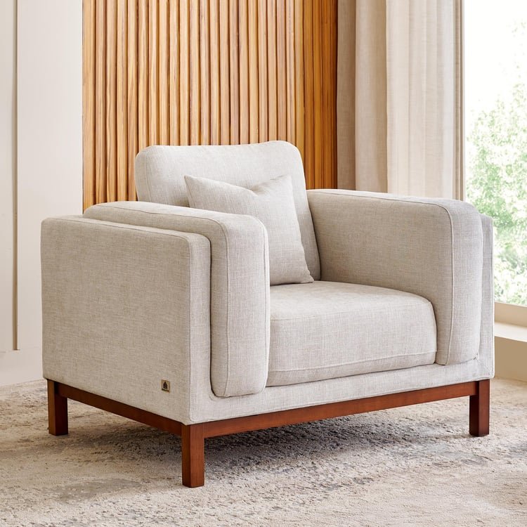 Lansbury NXT Fabric 1-Seater Sofa with Cushions - Beige