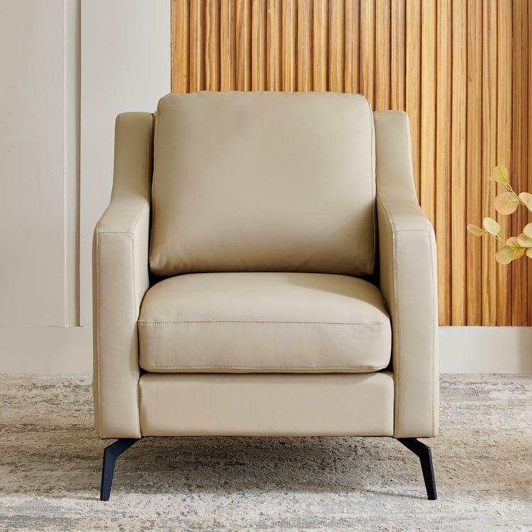 Parque NXT Half Leather 1-Seater Sofa - Cream