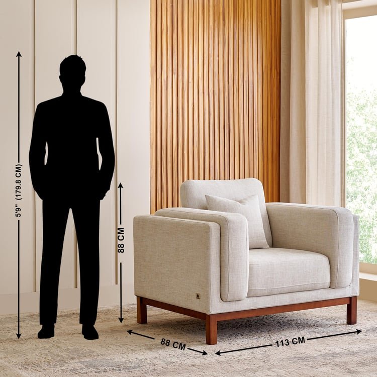 Lansbury NXT Fabric 1-Seater Sofa with Cushions - Beige