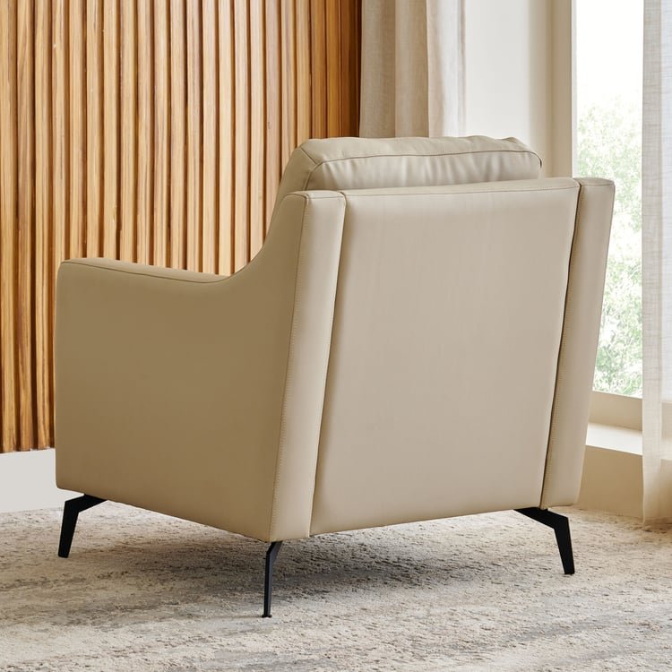 Parque NXT Half Leather 1-Seater Sofa - Cream