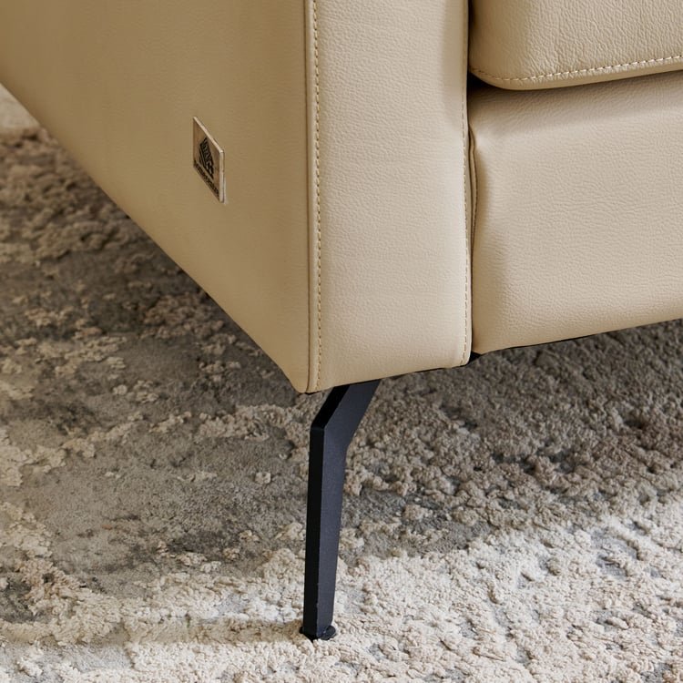 Parque NXT Half Leather 1-Seater Sofa - Cream