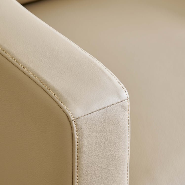 Parque NXT Half Leather 1-Seater Sofa - Cream