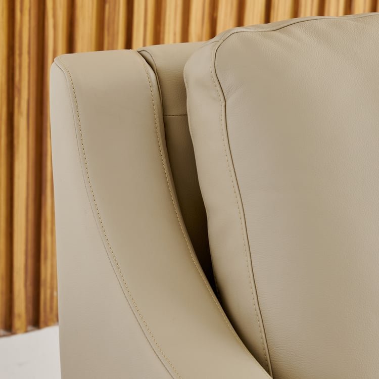 Parque NXT Half Leather 1-Seater Sofa - Cream