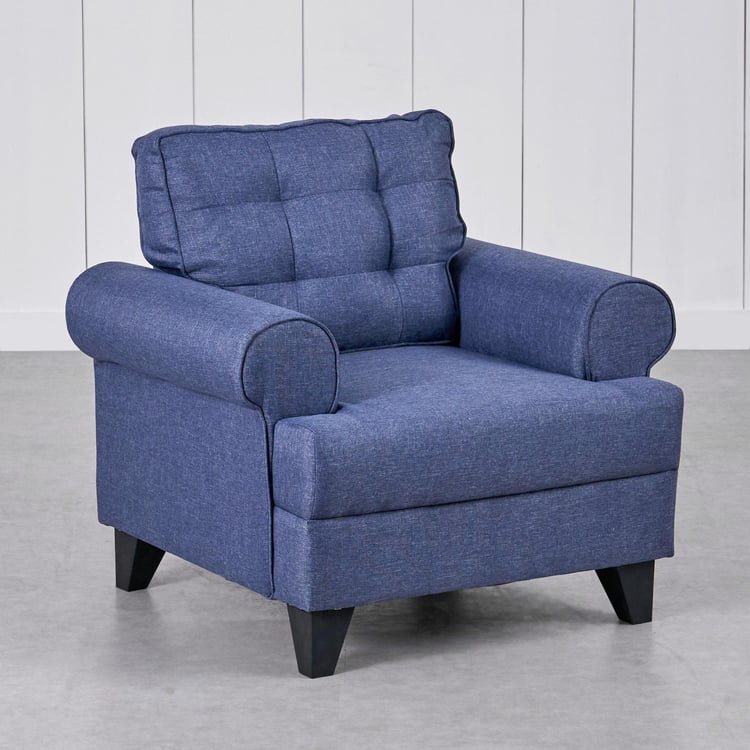 Helios California Fabric 1-Seater Sofa - Blue