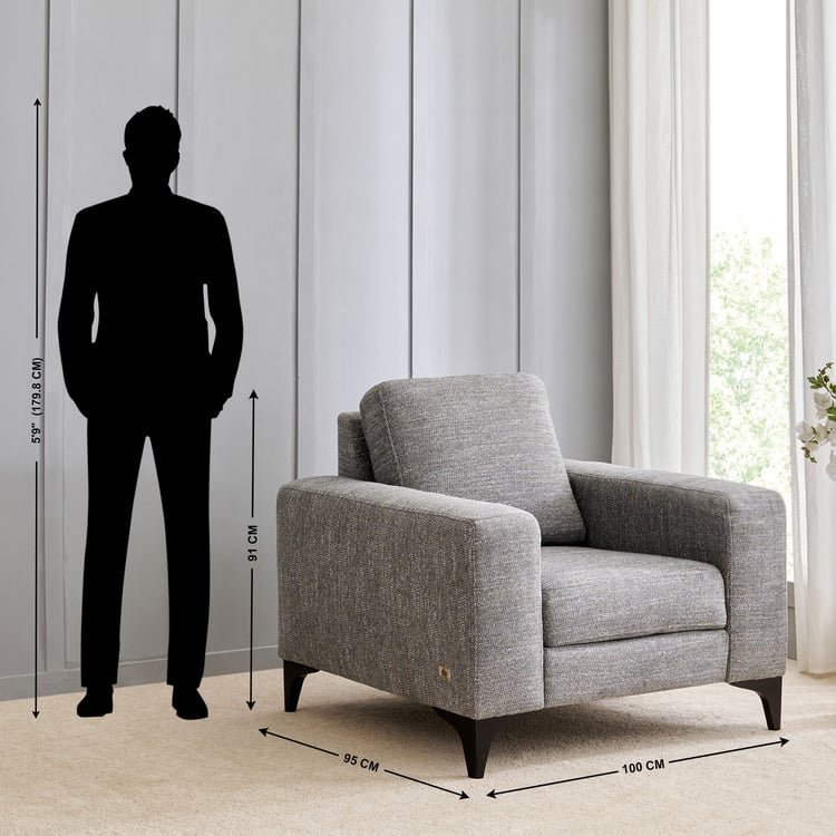 Quebec NXT Fabric 1-Seater Sofa - Grey