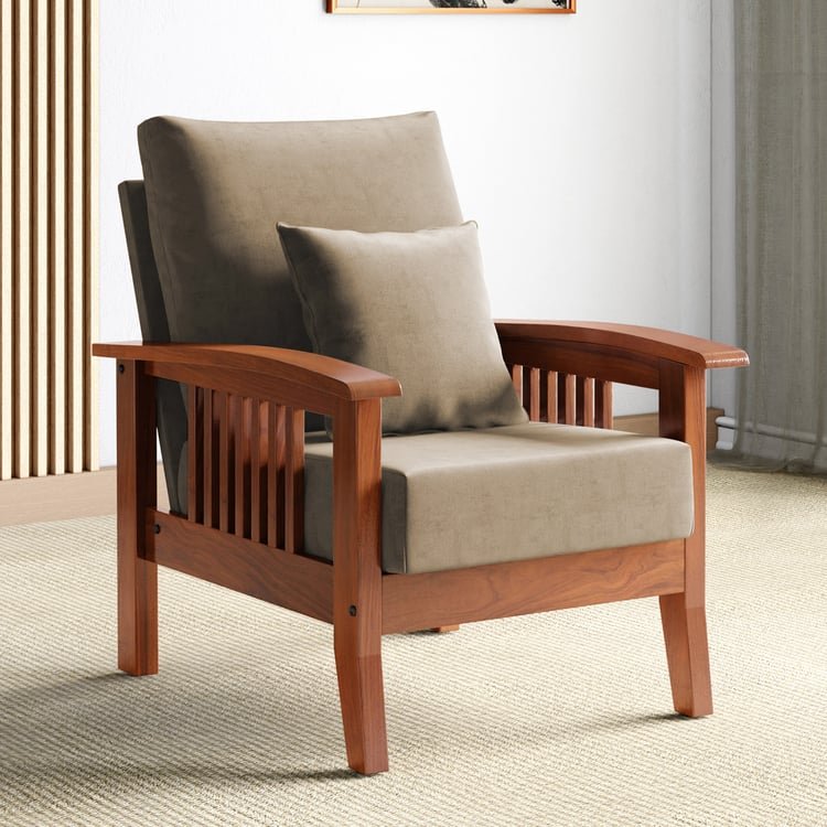 Abby Velvet 1-Seater Sofa with Cushion - Customized Furniture - Image 2