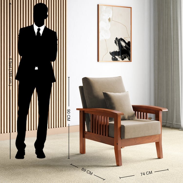 Abby Velvet 1-Seater Sofa with Cushion - Customized Furniture - Image 4