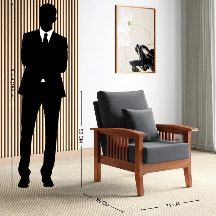 Abby Velvet 1-Seater Sofa with Cushion - Customized Furniture - Image 15