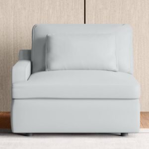Alpine Half Leather 1-Seater Sofa with Left Arm - Grey