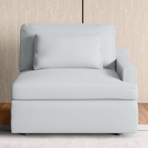 Alpine Half Leather 1-Seater Sofa with Right Arm - Grey