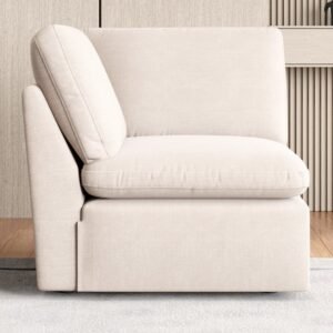 1-Seater Wedge Sofa (3) Nolan Fabric 1-Seater Wedge Corner Sofa - Beige