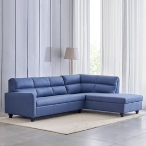 1000011220776-1000011220643_01-2100 Helios Clary Fabric 3-Seater Right Corner Sofa with Chaise - Blue