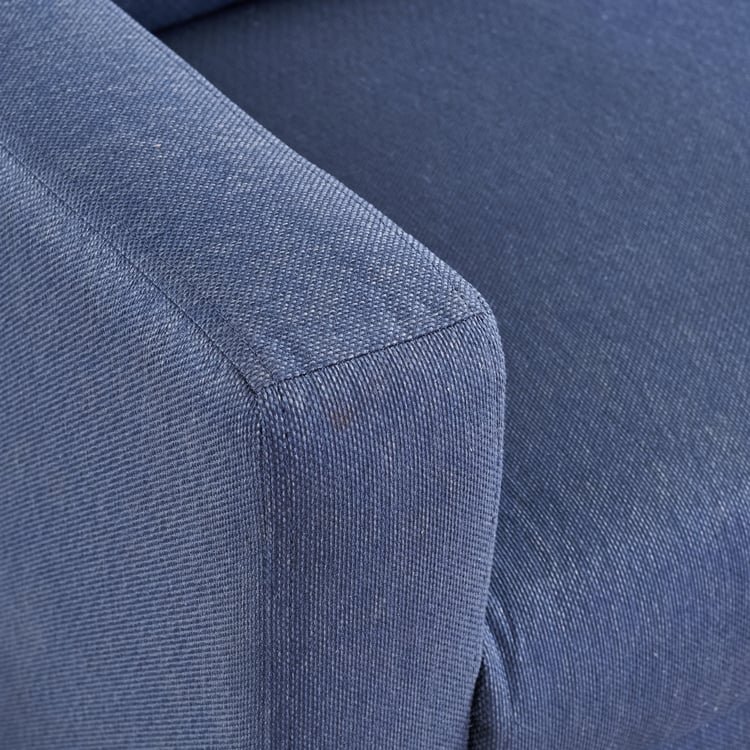 Helios Clary Fabric 3-Seater Right Corner Sofa with Chaise - Blue - Image 8