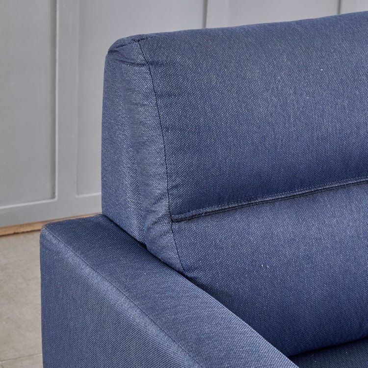 Helios Clary Fabric 3-Seater Right Corner Sofa with Chaise - Blue - Image 7