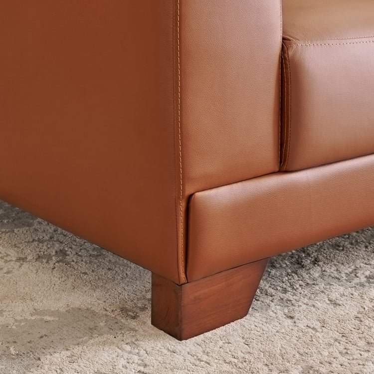 Walter Half Leather 1-Seater Sofa - Tan - Image 9