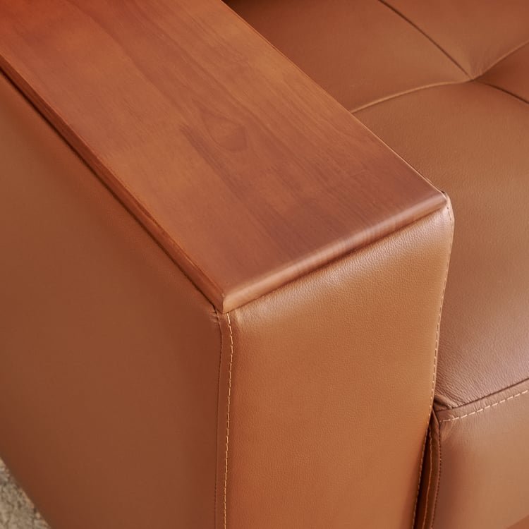 Walter Half Leather 1-Seater Sofa - Tan - Image 8
