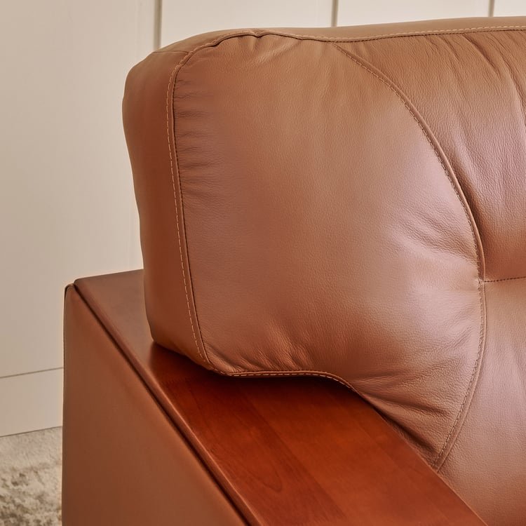 Walter Half Leather 1-Seater Sofa - Tan - Image 6