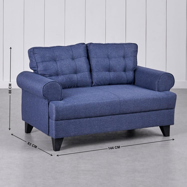 Helios California Fabric 3+1+1 Seater Sofa Set - Blue - Image 7