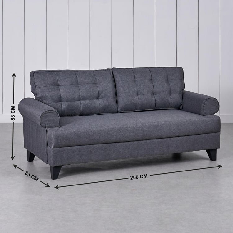 Helios California Fabric 3+2+1 Seater Sofa Set - Grey - Image 12
