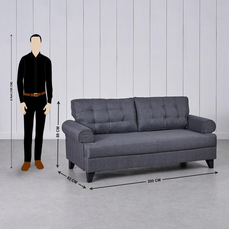 Helios California Fabric 3+2+1 Seater Sofa Set - Grey - Image 9