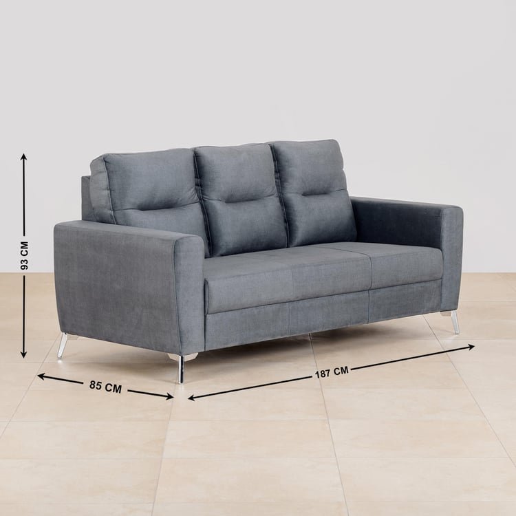 Helios Vive Fabric 3+2+1 Seater Sofa Set - Grey - Image 14