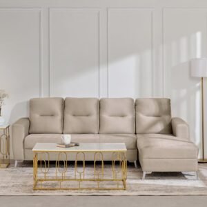 1000013011793-1000013011793-1214_02-2100 HELIOS Vive Fabric 3-Seater Right Corner Sofa with Lounge - Beige