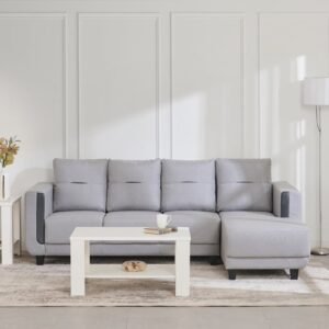 1000013501871-1000013501871-1214_02-2100 Corner Sofa – Berry Fabric 3-Seater with Right Chaise in Grey