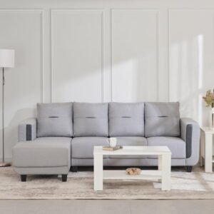 1000013501872-1000013501872-1214_02-2100 Berry Fabric 3-Seater Corner Sofa with Left Chaise - Grey